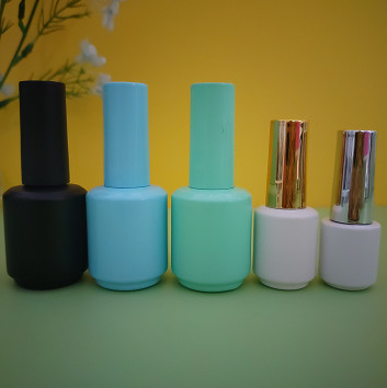 Oem 10ml 15ml Mini Nail Polish Bottles Cosmetics Glass Uv Gel مع فرشاة في المخزون